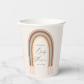 Boho Rainbow Earth Tone Baby shower Papieren Bekers (Voorkant)