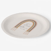 Boho Rainbow Earth Tone Baby shower Papieren Bordje (Gekanteld)