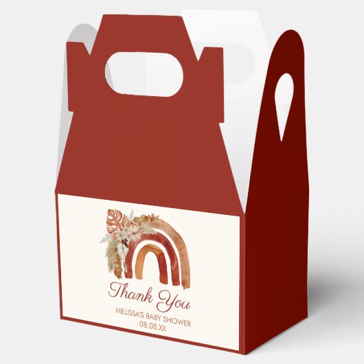 Boho Rainbow Earth Tone Terracotta Tropisch Bedankdoosjes (Geopend)