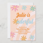 Boho Rainbow Earthy First Birthday Onederful Party Kaart (Voorkant)