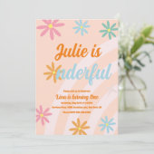 Boho Rainbow Earthy First Birthday Onederful Party Kaart (Staand voorkant)