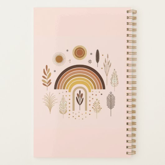 Boho Rainbow Earthy Planten Weekly Planner (Achterkant)