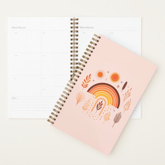 Boho Rainbow Earthy Planten Weekly Planner (Display)