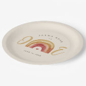 Boho Rainbow Een eerste verjaardag Papieren Bordje (Gekanteld)