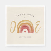 Boho Rainbow Een eerste verjaardag Servet (Voorkant)