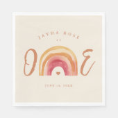 Boho Rainbow Een eerste verjaardag Servet (Voorkant)