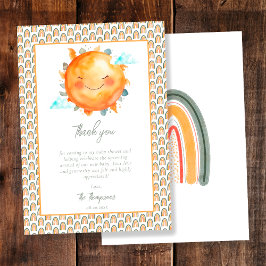 Boho Rainbow een kleine Ray van zonnig Baby shower Bedankkaart
