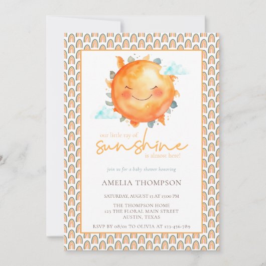 Boho Rainbow een kleine Ray van zonnig Baby shower Kaart (Voorkant)