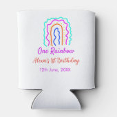 Boho Rainbow één verjaardag kinder heldere retro v Blikjeskoeler (Achterkant)