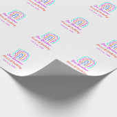 Boho Rainbow één verjaardag kinder heldere retro v Cadeaupapier (Hoek)