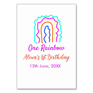 Boho Rainbow één verjaardag kinder heldere retro v Kaart