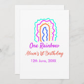 Boho Rainbow één verjaardag kinder heldere retro v Kaart (Voorkant / Achterkant)