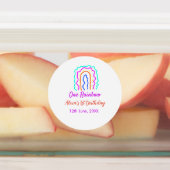 Boho Rainbow één verjaardag kinder heldere retro v Labels (Aangebracht)