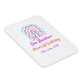 Boho Rainbow één verjaardag kinder heldere retro v Magneet (Rechterzijde)