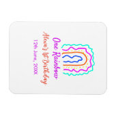 Boho Rainbow één verjaardag kinder heldere retro v Magneet (Horizontaal)