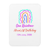 Boho Rainbow één verjaardag kinder heldere retro v Magneet (Verticaal)