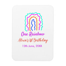 Boho Rainbow één verjaardag kinder heldere retro v Magneet
