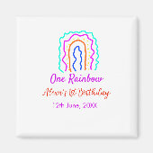 Boho Rainbow één verjaardag kinder heldere retro v Magneet (Voorkant)