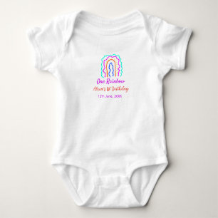 Boho Rainbow één verjaardag kinder heldere retro v Romper