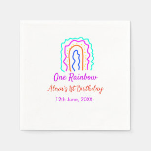 Boho Rainbow één verjaardag kinder heldere retro v Servet