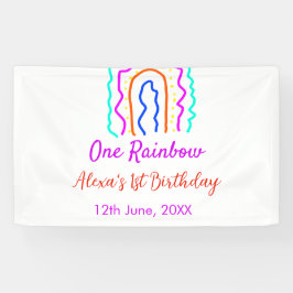 Boho Rainbow één verjaardag kinder heldere retro v Spandoek