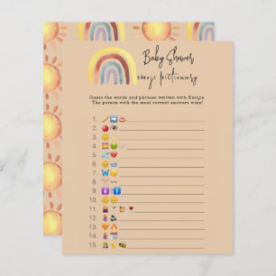 Boho Rainbow Emoji afbeelding game baby shower