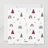 Boho Rainbow en Heart Holly Jolly Kerstfoto Feestdagenkaart (Achterkant)