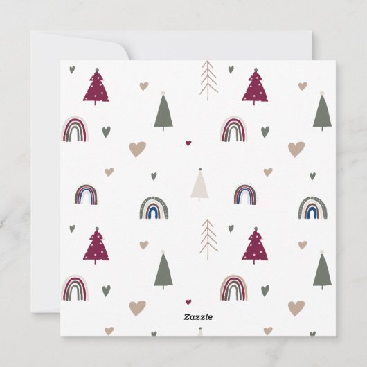 Boho Rainbow en Heart Holly Jolly Kerstfoto Feestdagenkaart (Achterkant)