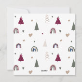 Boho Rainbow en Heart Merry & Married Three Foto's Feestdagenkaart (Achterkant)