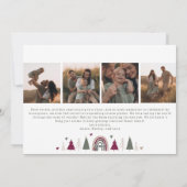 Boho Rainbow en Hearts Arch New Year Five Foto Feestdagenkaart (Achterkant)