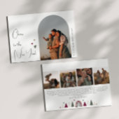 Boho Rainbow en Hearts Arch New Year Five Foto Feestdagenkaart