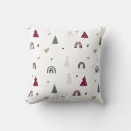 Boho Rainbow en Hearts Christmas Sierkussen