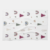 Boho Rainbow en Hearts Kerst Keuken Handdoek (Horizontaal)