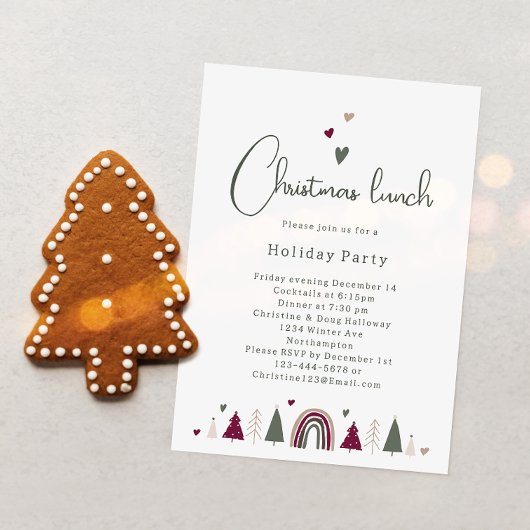 Boho Rainbow en Hearts tijdens de kerstlunch Kaart