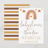 Boho Rainbow en sterren Genderneutraal Baby shower Kaart (Voorkant / Achterkant)