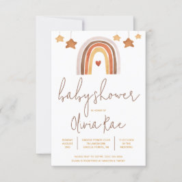 Boho Rainbow en sterren Genderneutraal Baby shower Kaart