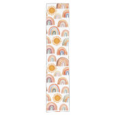 Boho Rainbow en Sun Waterverf Korte Tafelloper (Voorkant)