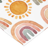 Boho Rainbow en Sun Waterverf Korte Tafelloper (Hoek)