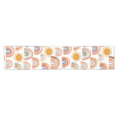 Boho Rainbow en Sun Waterverf Korte Tafelloper (Horizontaal)