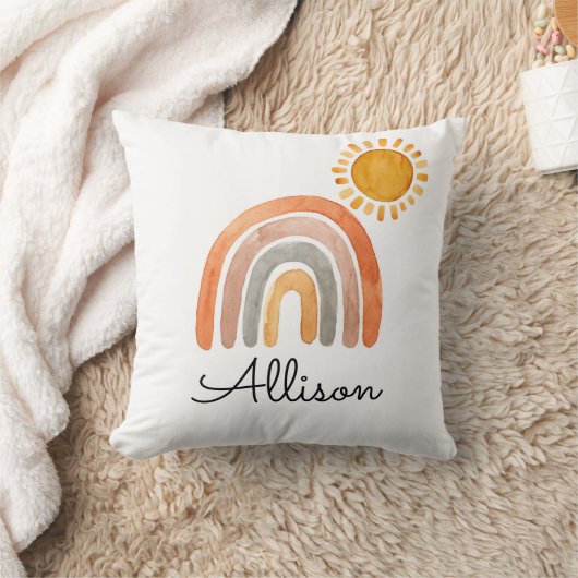 Boho Rainbow en Sun Waterverf  Kussen (Deken)