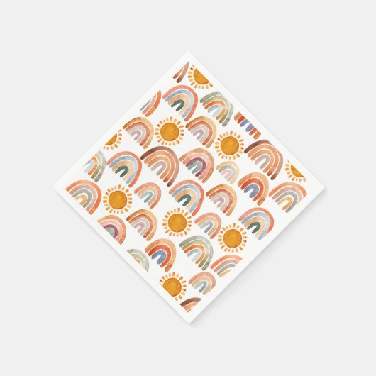 Boho Rainbow en Sun Waterverf Servet (Hoek)