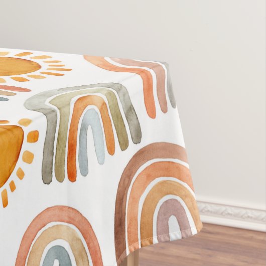 Boho Rainbow en Sun Waterverf Tafelkleed (Voorbeeld)