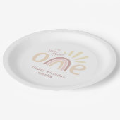 Boho Rainbow en Sunshine 1e Birthday Paper Bord (Gekanteld)