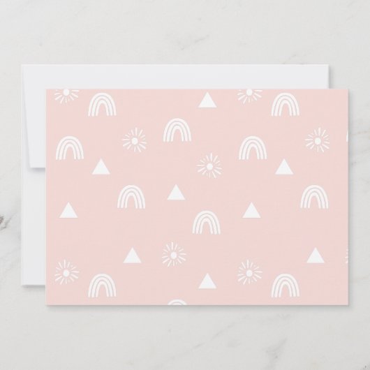 Boho Rainbow en Sunshine 1e verjaardag Kaart (Achterkant)