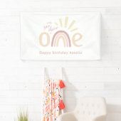 Boho Rainbow en Sunshine 1e verjaardag Spandoek (Insitu)