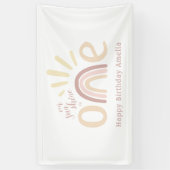 Boho Rainbow en Sunshine 1e verjaardag Spandoek (Verticaal)