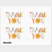 Boho Rainbow en Sunshine Colorful Hartelijk dank Rechthoekige Sticker (Vel)