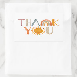 Boho Rainbow en Sunshine Colorful Hartelijk dank Rechthoekige Sticker