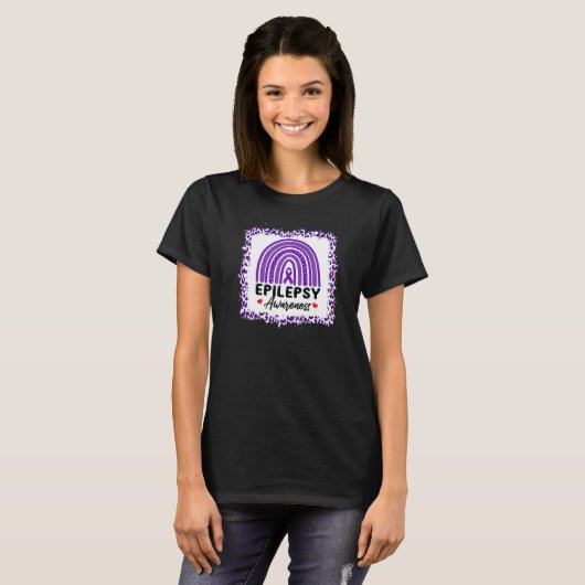 Boho Rainbow Epilepsy Awareness Day Warrior Survio T-shirt (Voorkant volledig)