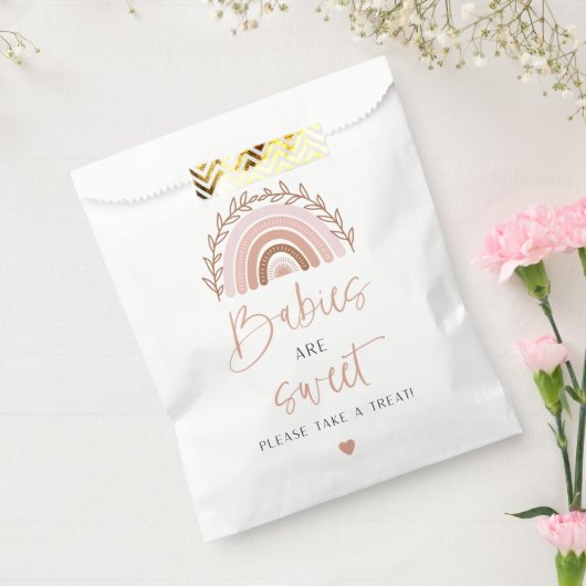 Boho Rainbow Favor Bag, Dusty Roos Terracotta Bedankzakje (Gezegeld)